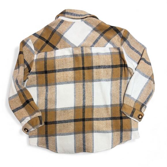 Women's Tan Flannel Plaid Shacket Jacket size Medium - Picture 8 of 8